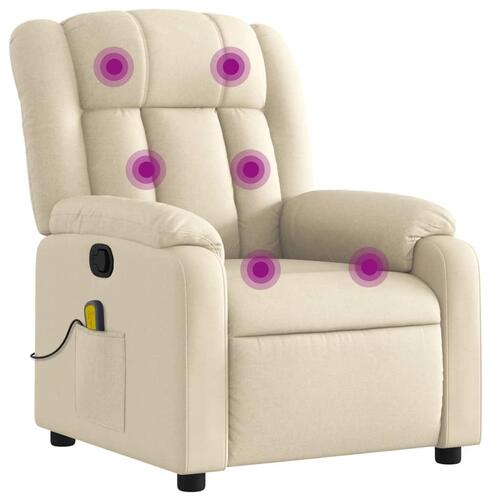 Massagestol stof cremefarvet