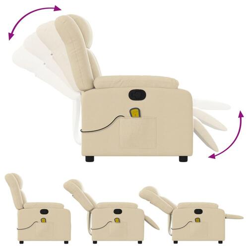 Massagestol stof cremefarvet