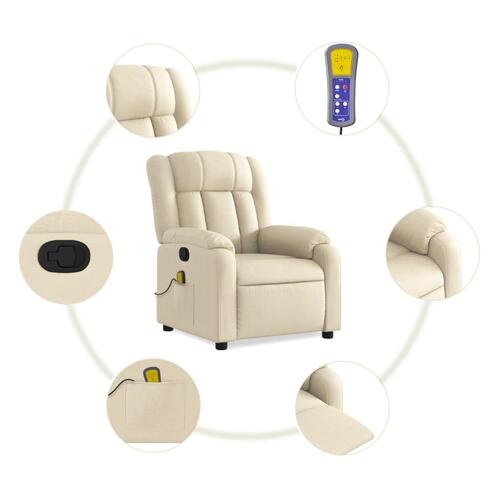 Massagestol stof cremefarvet