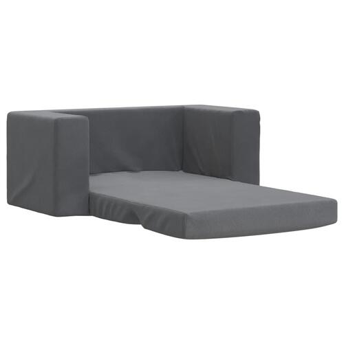 2-personers sovesofa til børn blødt plys antracitgrå