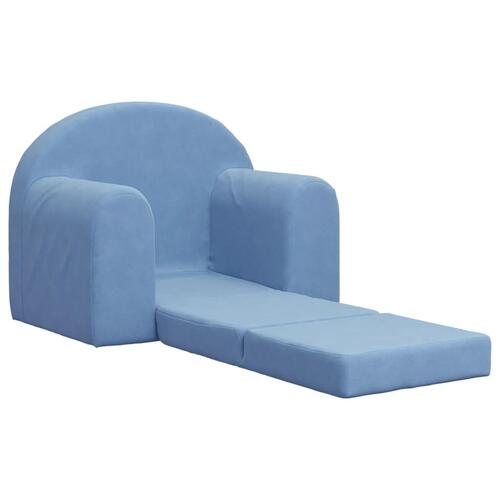 Sovesofa til børn blødt plys blå