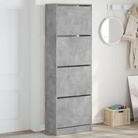 Skoskab med 4 vippeskuffer 60x34x187,5 cm betongrå