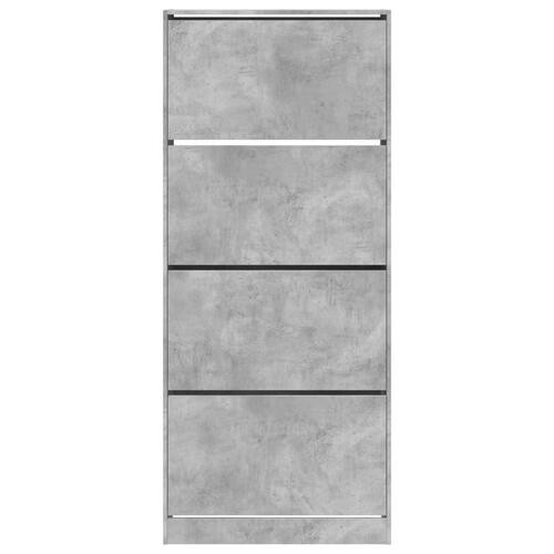 Skoskab med 4 vippeskuffer 80x34x187,5 cm betongrå