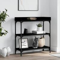 Konsolbord med hylder 75x30x80 cm sort