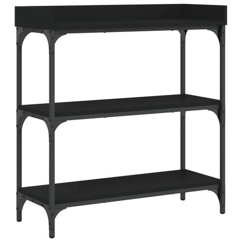 Konsolbord med hylder 75x30x80 cm sort