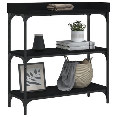 Konsolbord med hylder 75x30x80 cm sort