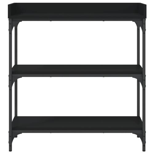 Konsolbord med hylder 75x30x80 cm sort