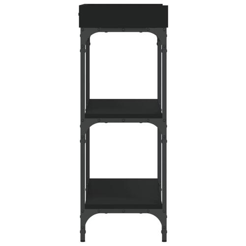 Konsolbord med hylder 75x30x80 cm sort