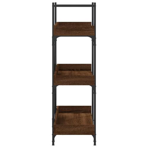 Bogreol med 3 hylder 100x33x108,5 cm konstrueret træ brun eg