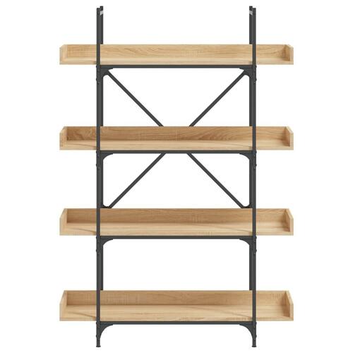 Bogreol med 4 hylder 100x33x145,5 cm konstrueret træ sonoma-eg