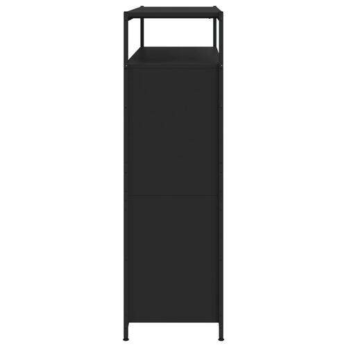 Skoskab med 4 vippeskuffer 100x34x112 cm sort
