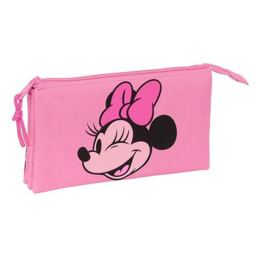 Dobbelt carry-all Minnie Mouse Loving Pink 22 x 12 x 3 cm