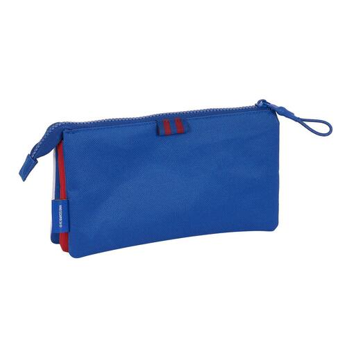 Dobbelt carry-all F.C. Barcelona Blå Rødbrun 22 x 12 x 3 cm
