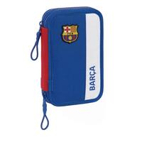 Dobbelt penalhus F.C. Barcelona Blå Rødbrun 12.5 x 19.5 x 4 cm (28 Dele)