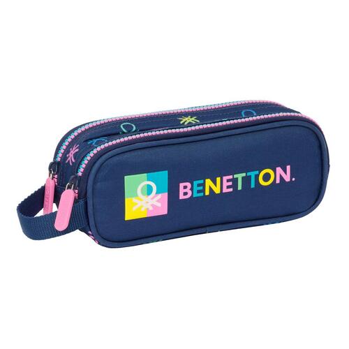 Dobbelt carry-all Benetton Cool Marineblå 21 x 8 x 6 cm