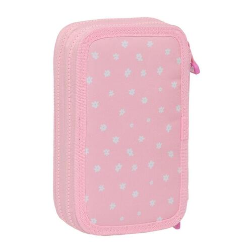 Dobbelt penalhus Glow Lab Sweet home Pink 12.5 x 19.5 x 4 cm (28 Dele)
