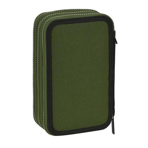 Tredobbelt Penalhus Safta Dark forest Sort Grøn 12.5 x 19.5 x 5.5 cm (36 Dele)