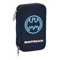Dobbelt penalhus Batman Legendary Marineblå 12.5 x 19.5 x 4 cm (28 Dele)
