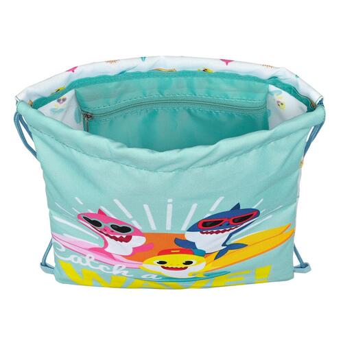Rygsæk med Snore Baby Shark Surfing Blå Hvid 26 x 34 x 1 cm