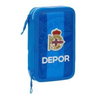Dobbelt penalhus R. C. Deportivo de La Coruña Blå 12.5 x 19.5 x 4 cm (28 Dele)