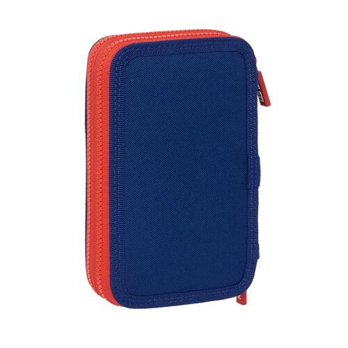 Dobbelt penalhus Atlético Madrid Blå Rød 12.5 x 19.5 x 4 cm (28 Dele)
