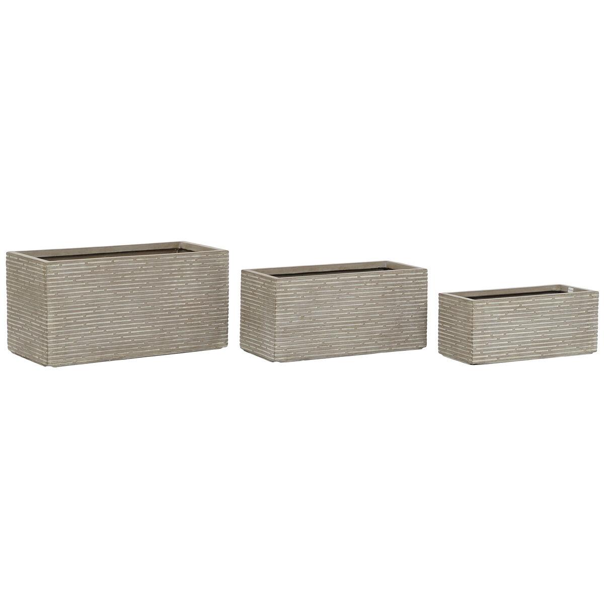 Plantekasse Home ESPRIT Beige Magnesium 74,5 x 37,5 x 37,5 cm