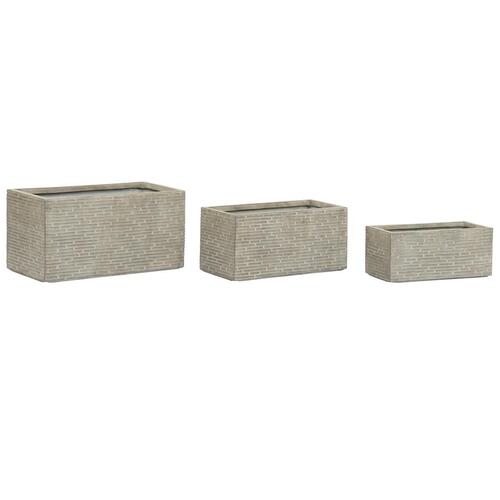 Plantekasse Home ESPRIT Beige Glasfiber Magnesium 74,5 x 37,5 x 37,5 cm
