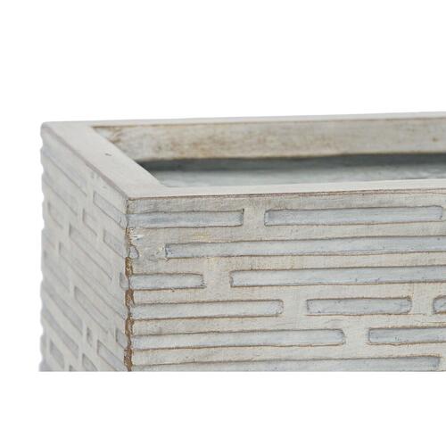 Plantekasse Home ESPRIT Beige Glasfiber Magnesium 74,5 x 37,5 x 37,5 cm
