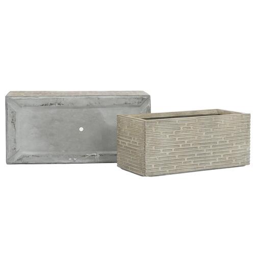 Plantekasse Home ESPRIT Beige Glasfiber Magnesium 74,5 x 37,5 x 37,5 cm