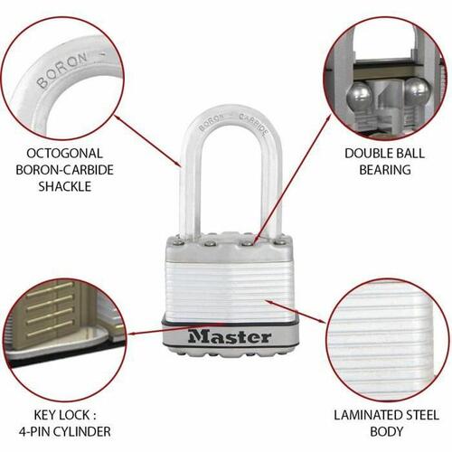 Nøgle hængelås Master Lock Stål 50 mm