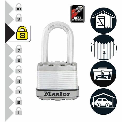 Nøgle hængelås Master Lock Stål 50 mm