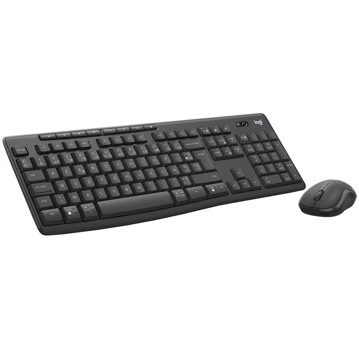 Tastatur og trådløs mus Logitech MK370 Azerty Fransk Grå Grafit