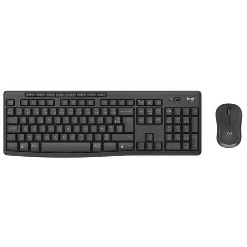 Tastatur og trådløs mus Logitech MK370 Azerty Fransk Grå Grafit