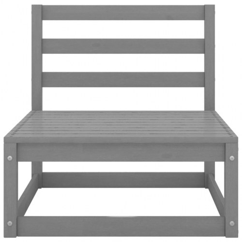 Midterdel til havesofa m. antracitgrå hynder massivt fyrretræ