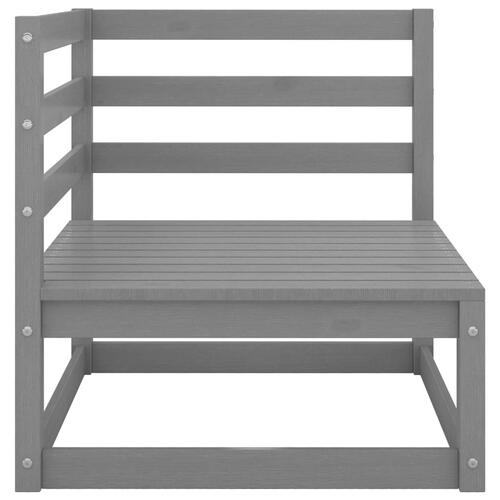 2-personers havesofa med hynder massivt fyrretræ grå