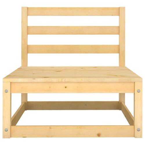 Midterdele til havesofa med grå hynder 2 stk. massivt fyrretræ