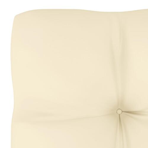 Midterdele til havesofa 2 stk. med creme hynde massivt fyrretræ