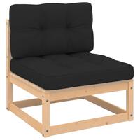 Midterdel til havesofa med hynder massivt fyrretræ