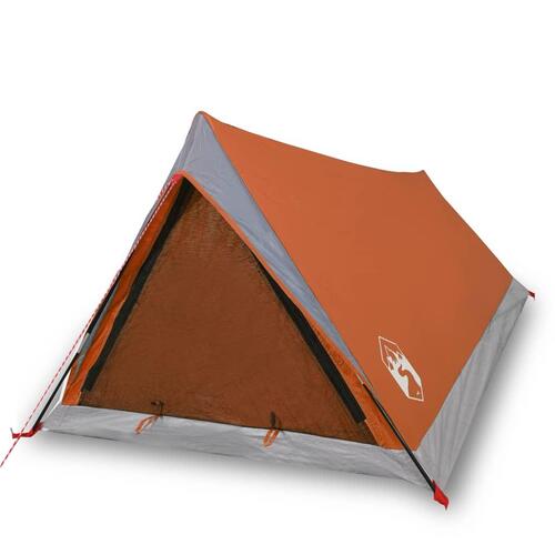 2-personers campingtelt vandafvisende grå og orange