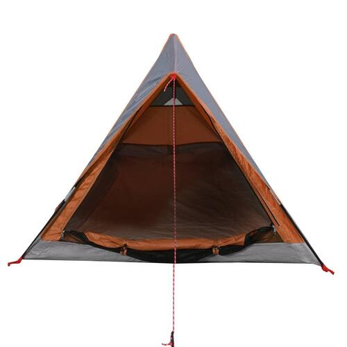 2-personers campingtelt vandafvisende grå og orange