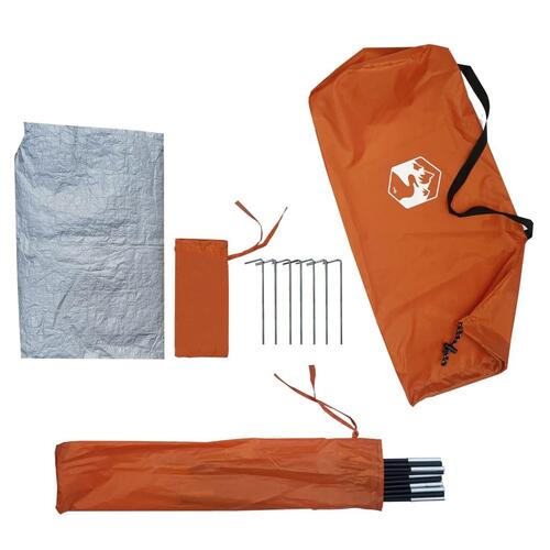 2-personers campingtelt vandafvisende grå og orange
