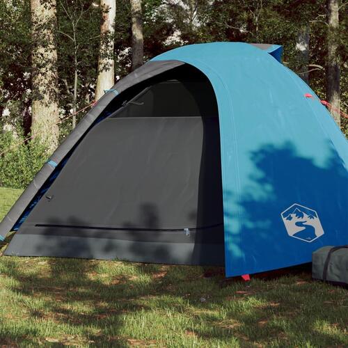 4-personers campingtelt vandafvisende blå