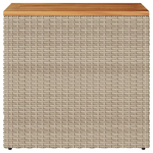 Havebord med trætop 58x27,5x55 cm polyrattan beige