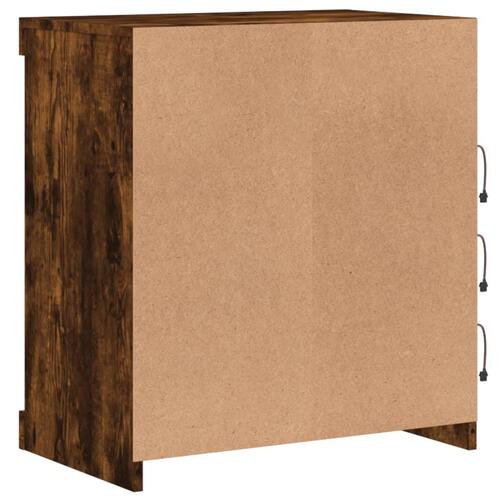 Skænk med LED-lys 60,5x37x67 cm røget egetræsfarve