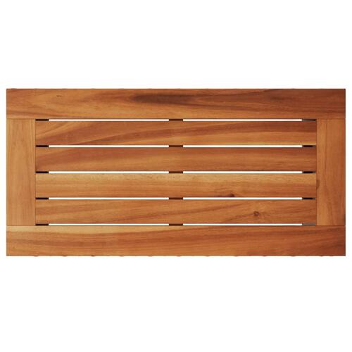 Havebord med trætop 58x27,5x55 cm polyrattan sort