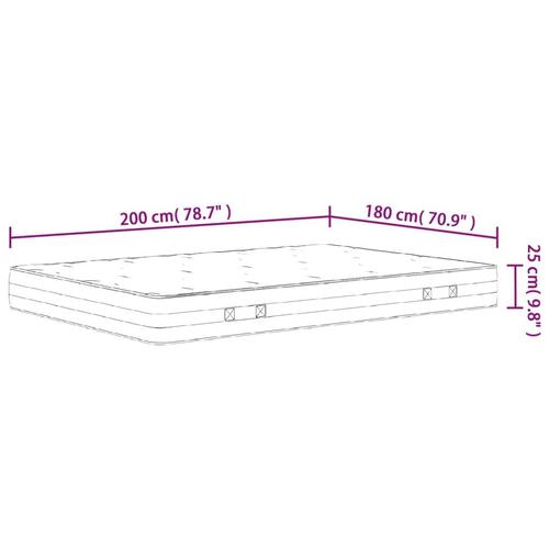 Springmadras m. pocket-fjedre medium fasthed 180x200 cm