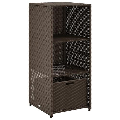 Opbevaringsskab til haven 50x55x115 cm polyrattan brun