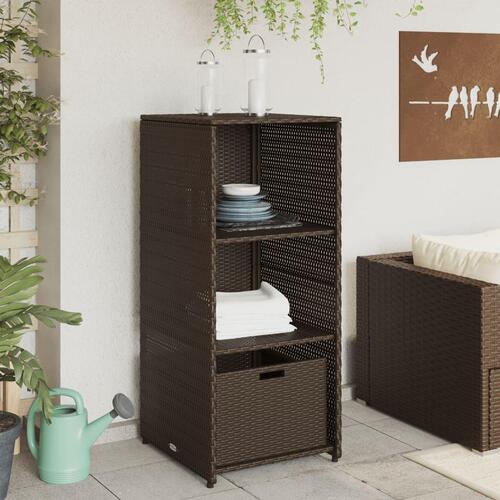 Opbevaringsskab til haven 50x55x115 cm polyrattan brun