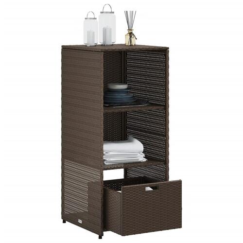 Opbevaringsskab til haven 50x55x115 cm polyrattan brun