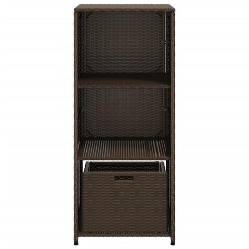 Opbevaringsskab til haven 50x55x115 cm polyrattan brun